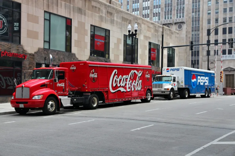 Coca-Cola and Pepsi trucks in Chicago